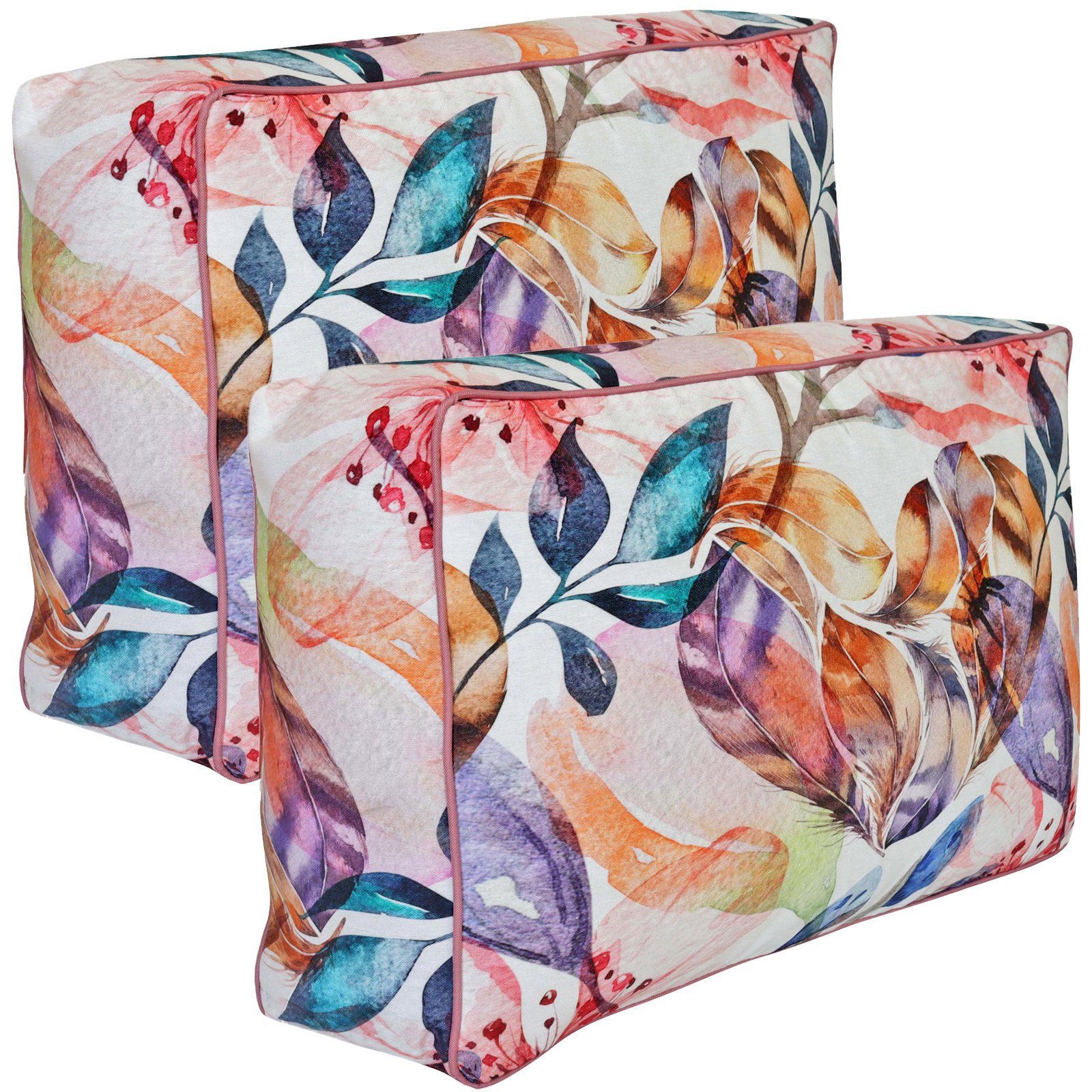 RelaxXL Palettenkissen Palettenauflagen-Set FLORA, Rückenkissen 60x40cm Blumenmuster