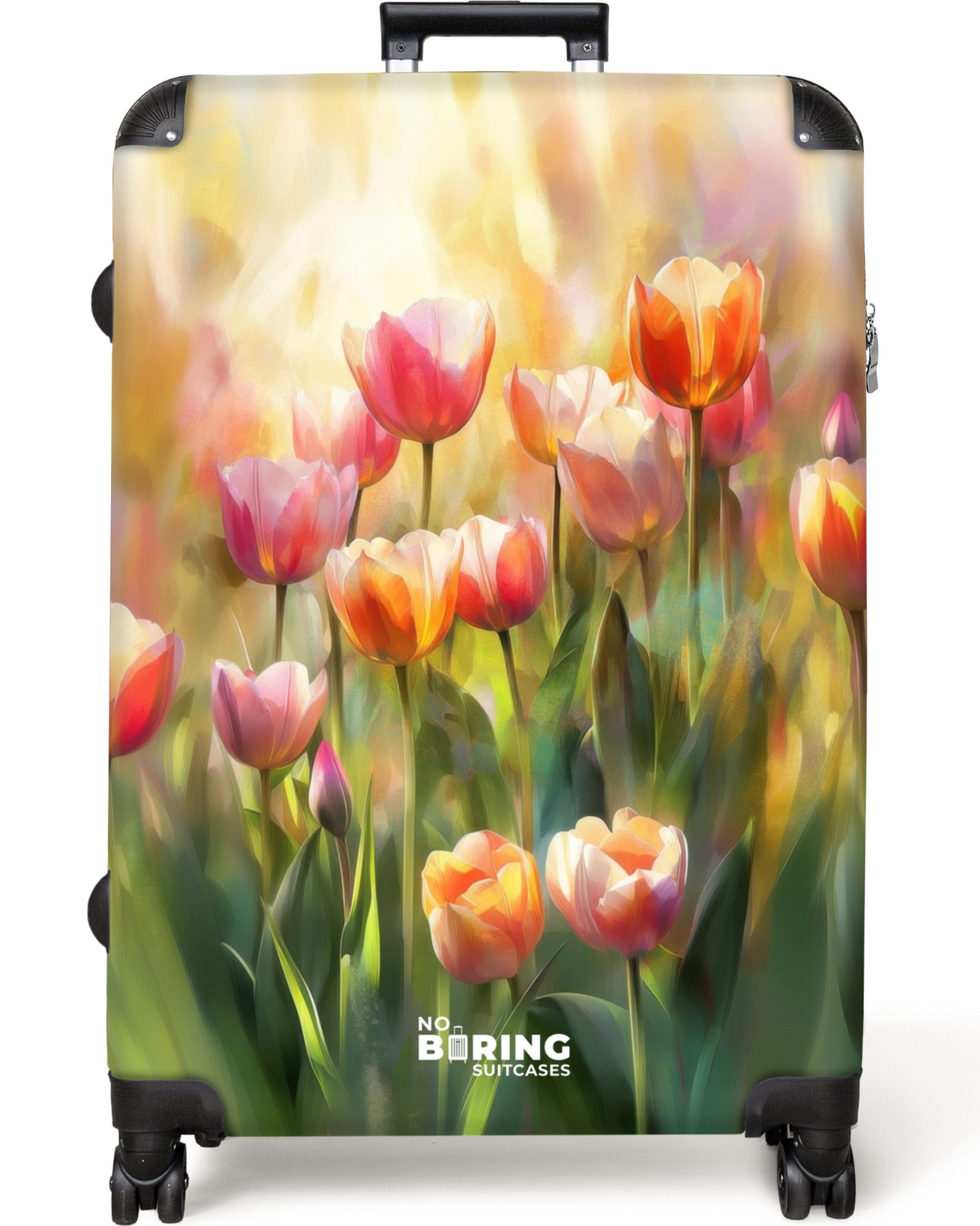 NoBoringSuitcases.com© Hartschalen-Trolley Tulpen mit sanftem blassgelben günstig online kaufen