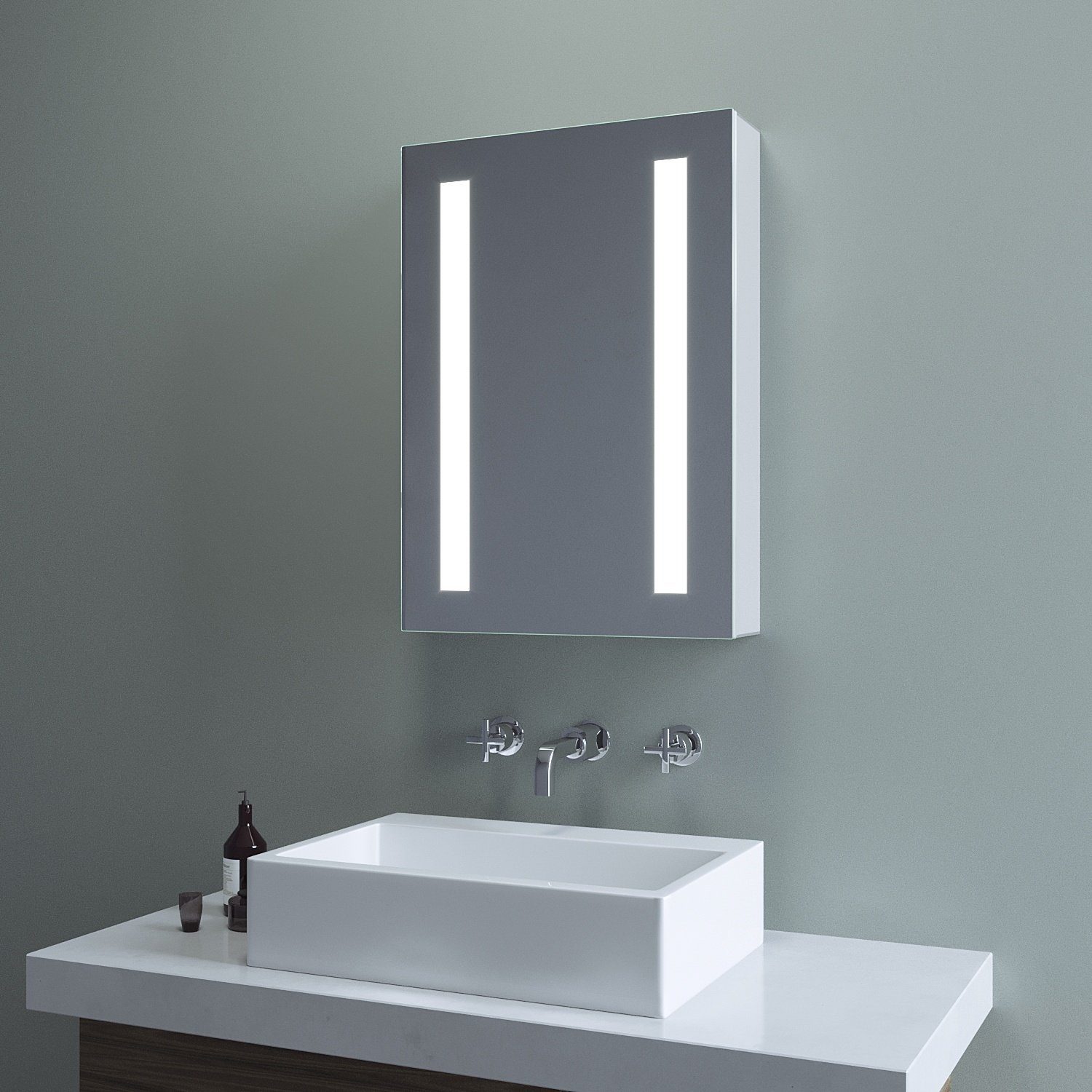 aqua batos Spiegelschrank »Spiegelschrank Bad mit Beleuchtung  Badezimmerschrank Badspiegel« 2 Glaseinlegeböden, Beschlagfrei, IR-Sensor,  Dimmbar, Memory-Funktion, IP44