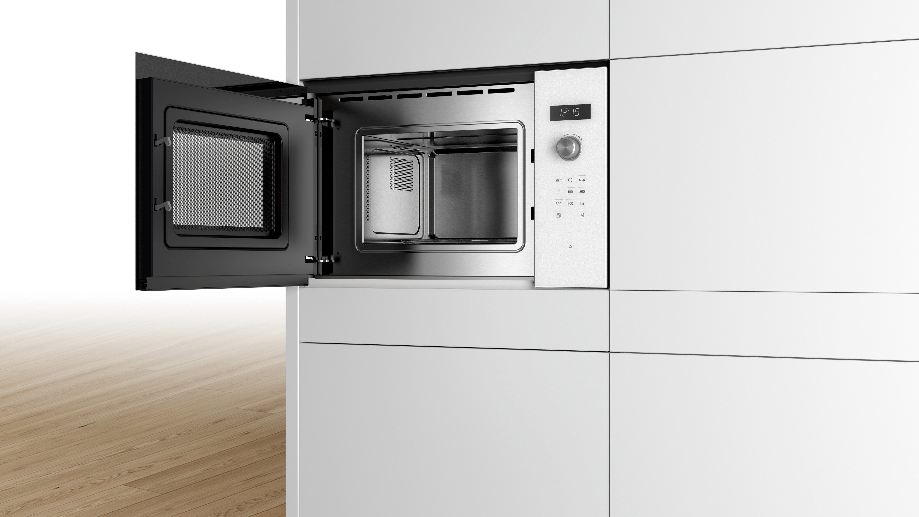 BOSCH Einbau-Mikrowelle BFL524MW0, Mikrowelle, 20 l, Perfektes Gelingen durch 7 voreingestellte Automatikprogramme