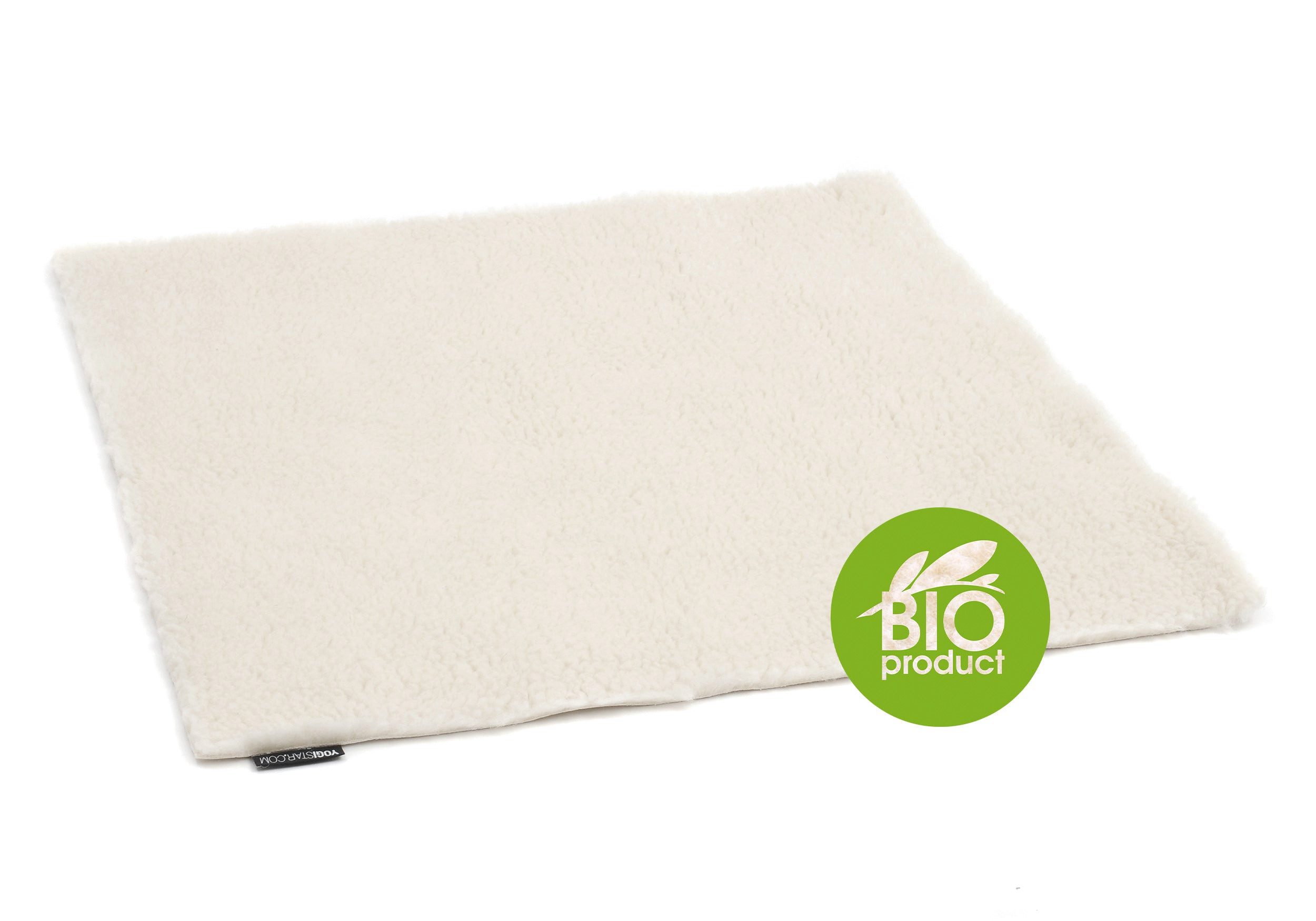 Yogistar Meditationskissen Bio Futon/Meditationsunterlage naturweiss - 100 cm x 100 cm, Weicher, flauschiger Futon aus reiner Bio-Schurwolle.