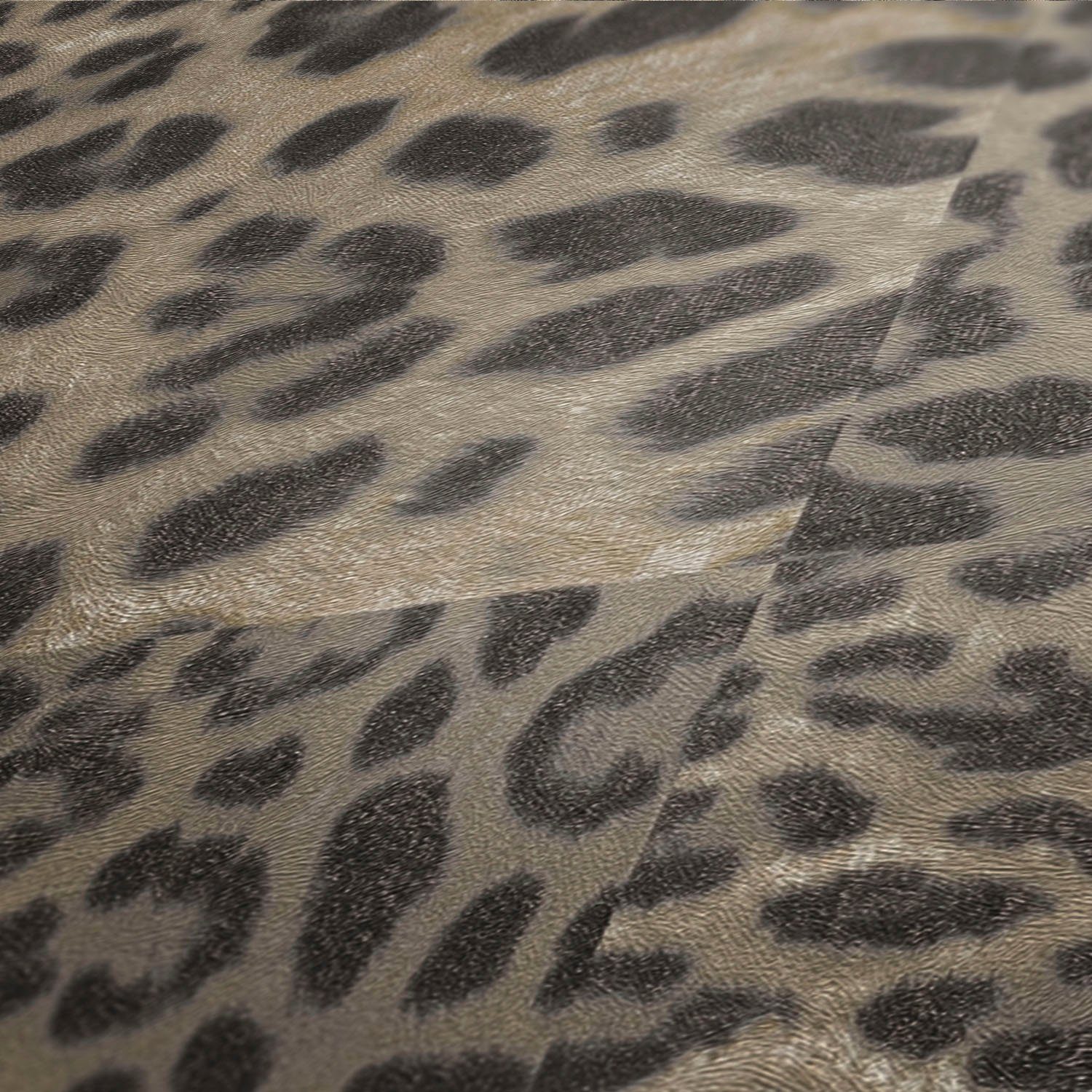 Fellimitat, animal Tapete braun/beige walls strukturiert, Leopardenmuster Desert gemustert, print, Vliestapete Lodge, living