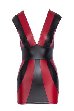 Cottelli Collection Minikleid Wetlook Kleid - schwarz, rot