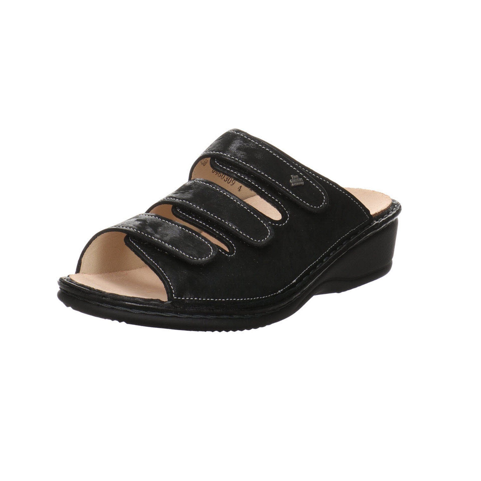 Finn Comfort Damen Pantoletten Sandalen Pisa Pantolette Pantolette Glattleder nero