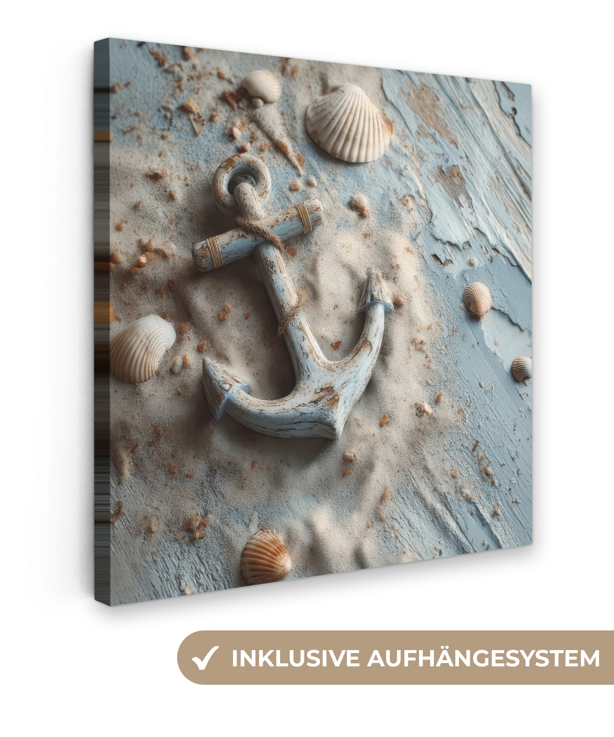 OneMillionCanvasses® Leinwandbild Anker - Holz - günstig online kaufen