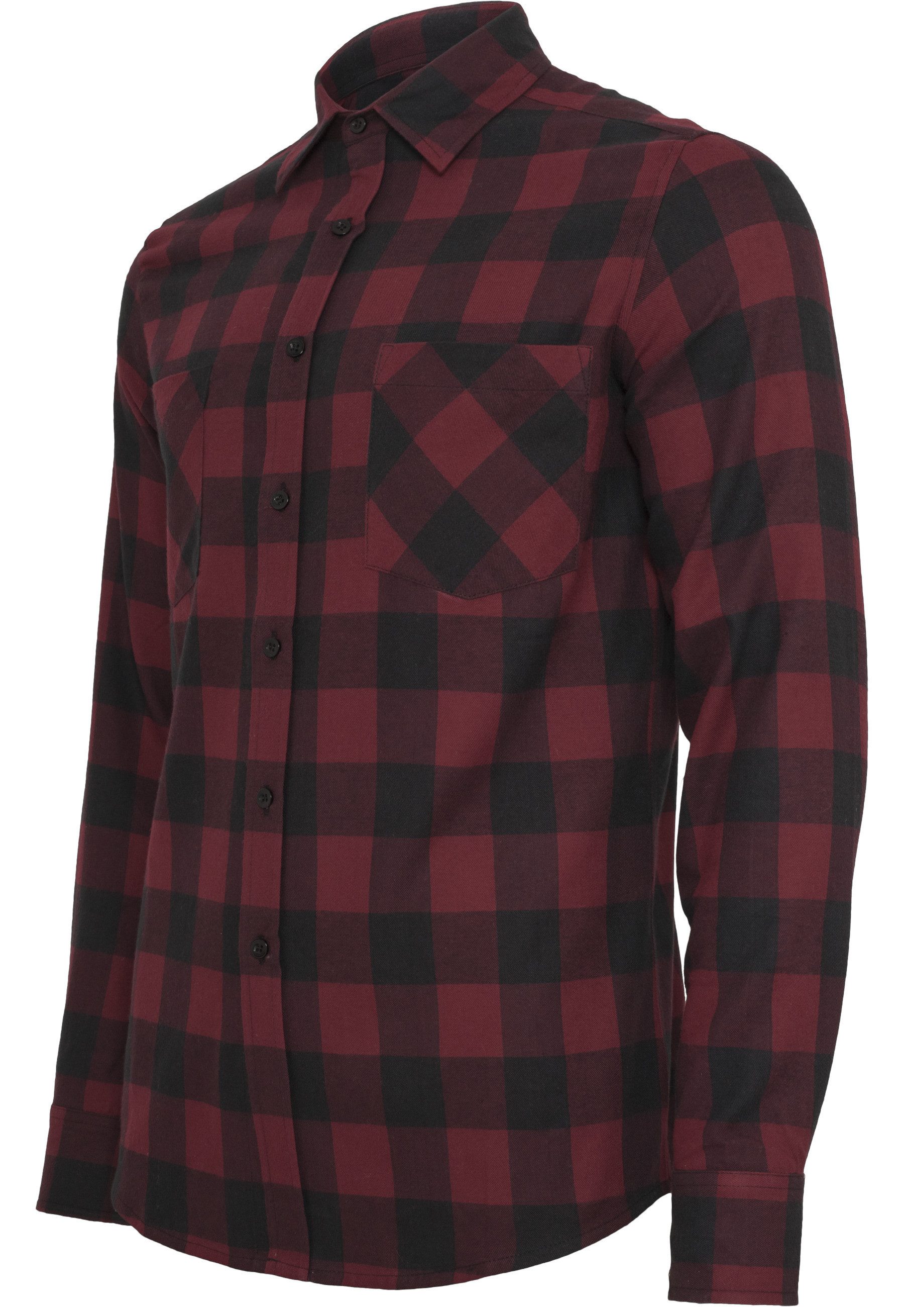 URBAN CLASSICS Langarmhemd Urban Classics Herren Checked Flanell Shirt (1-tlg) – Bild 3 von 5