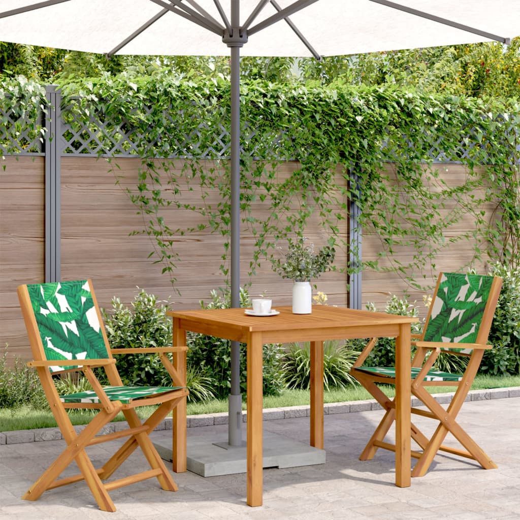 vidaXL Gartenstuhl Gartenstühle 2 Stk. Blattmuster günstig online kaufen