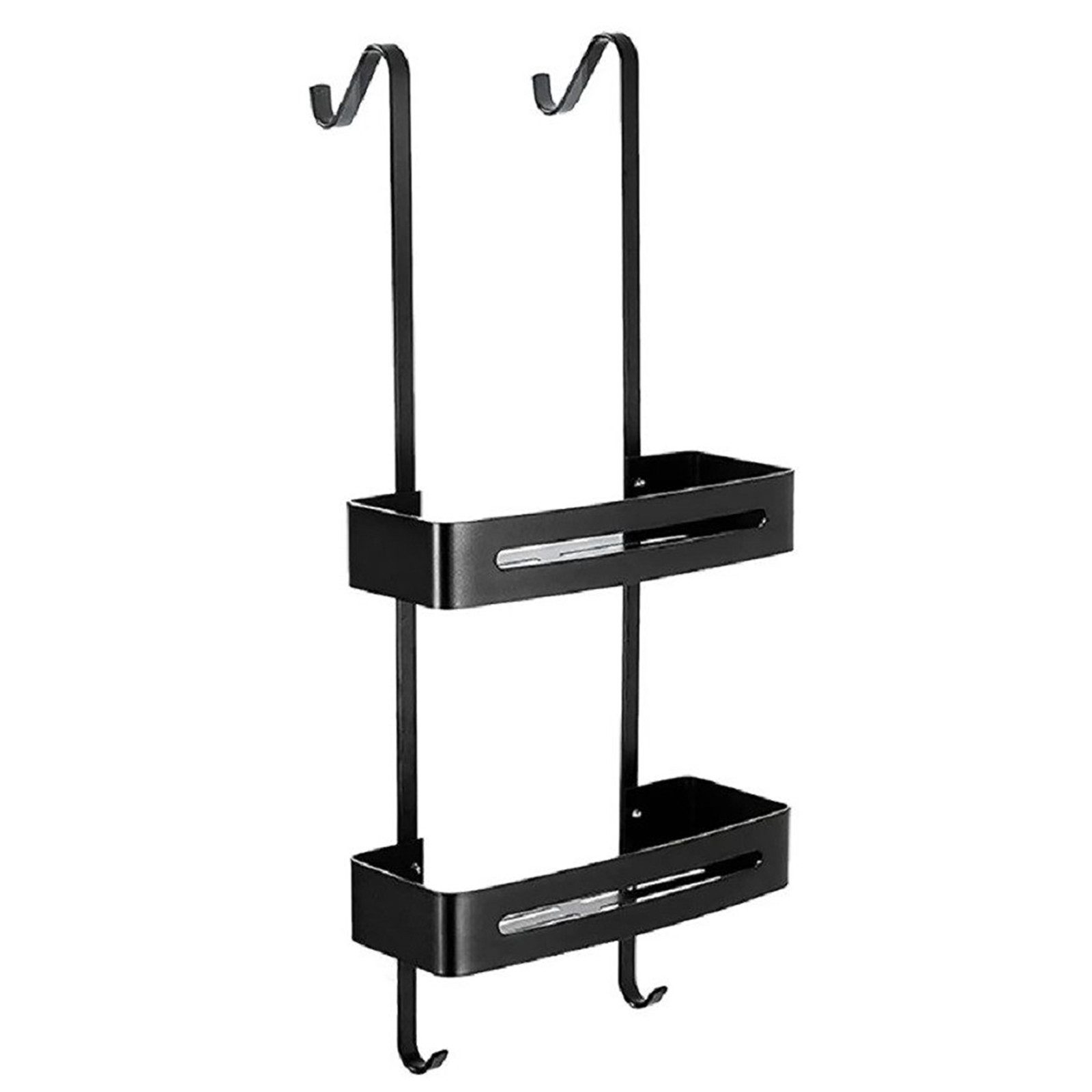 LBLA Duschablage 2-stufiges Duschregal sale, Duschkorb aus Edelstahl ohne Bohren, Duschkorb aus Aluminium, rostfreies Duschregal mit 4 Haken