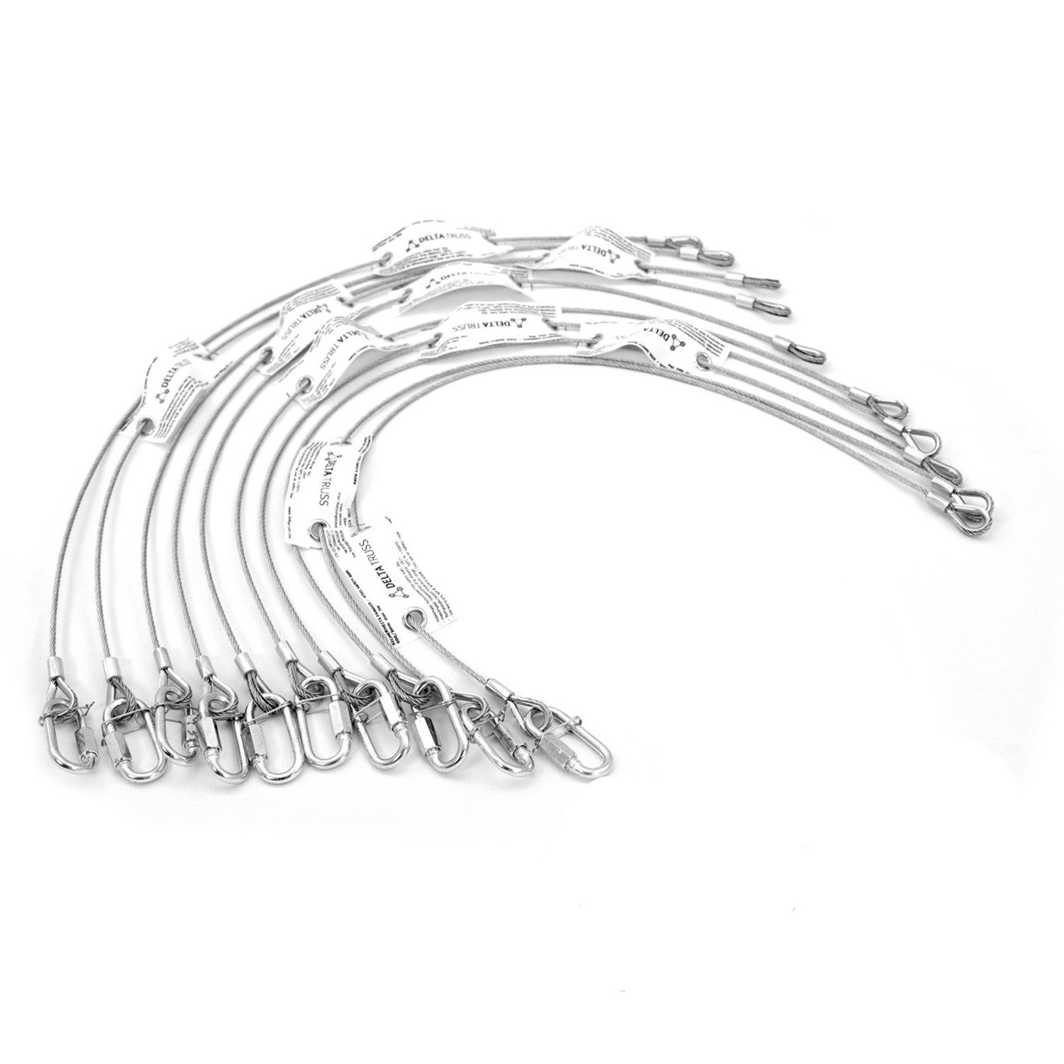 DELTATRUSS Discolicht Sicherungsseil 800x3mm 10er Set Fangseil Safety nach BGV-C1 bis 5kg