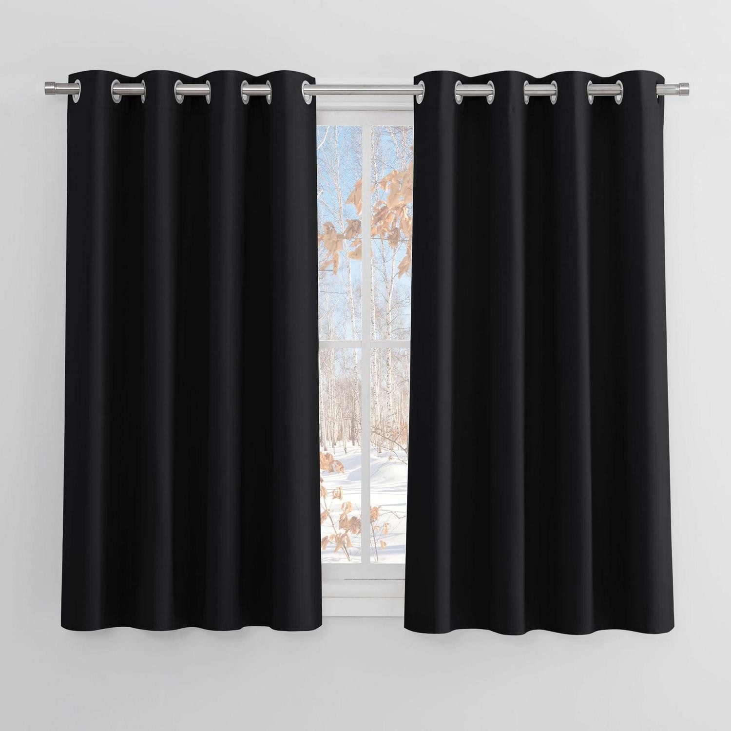 LuxusKollektion Verdunkelungsvorhang Blickdichte Vorhänge Schwarz 145x140cm (2 St)