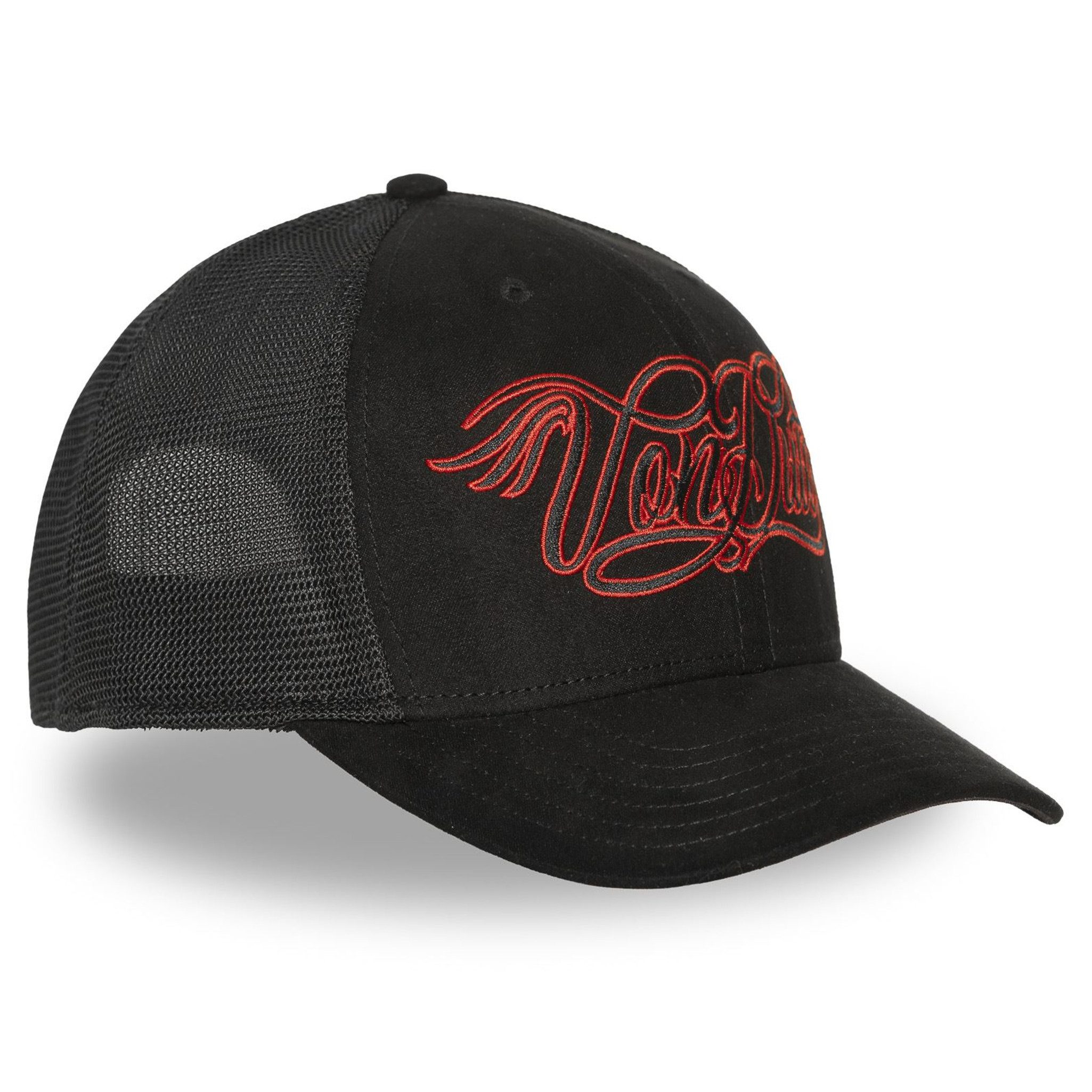 Von Dutch Trucker Cap Von Dutch Originals Trucker Cap Half Curved VON DUTCH Premium (Basecap, Basecap, Meshcap, Trucker Kappe) Druck auf Schirmunterseite