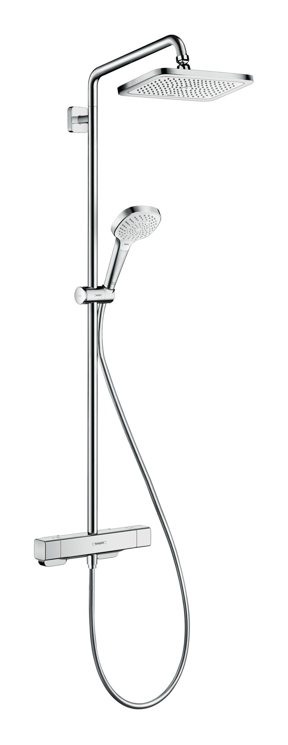 hansgrohe Duschsystem Croma E Showerpipe, Höhe 117.7 cm, 280 1jet mit Thermostat - Chrom