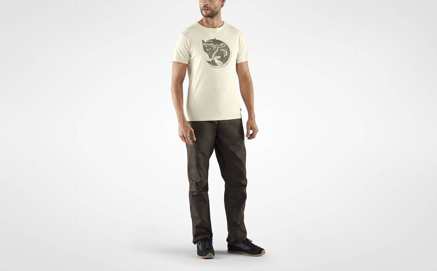 Fjällräven T-Shirt Herren LOGO (101) wollweiss (1-tlg) T-Shirt T-SHIRT M