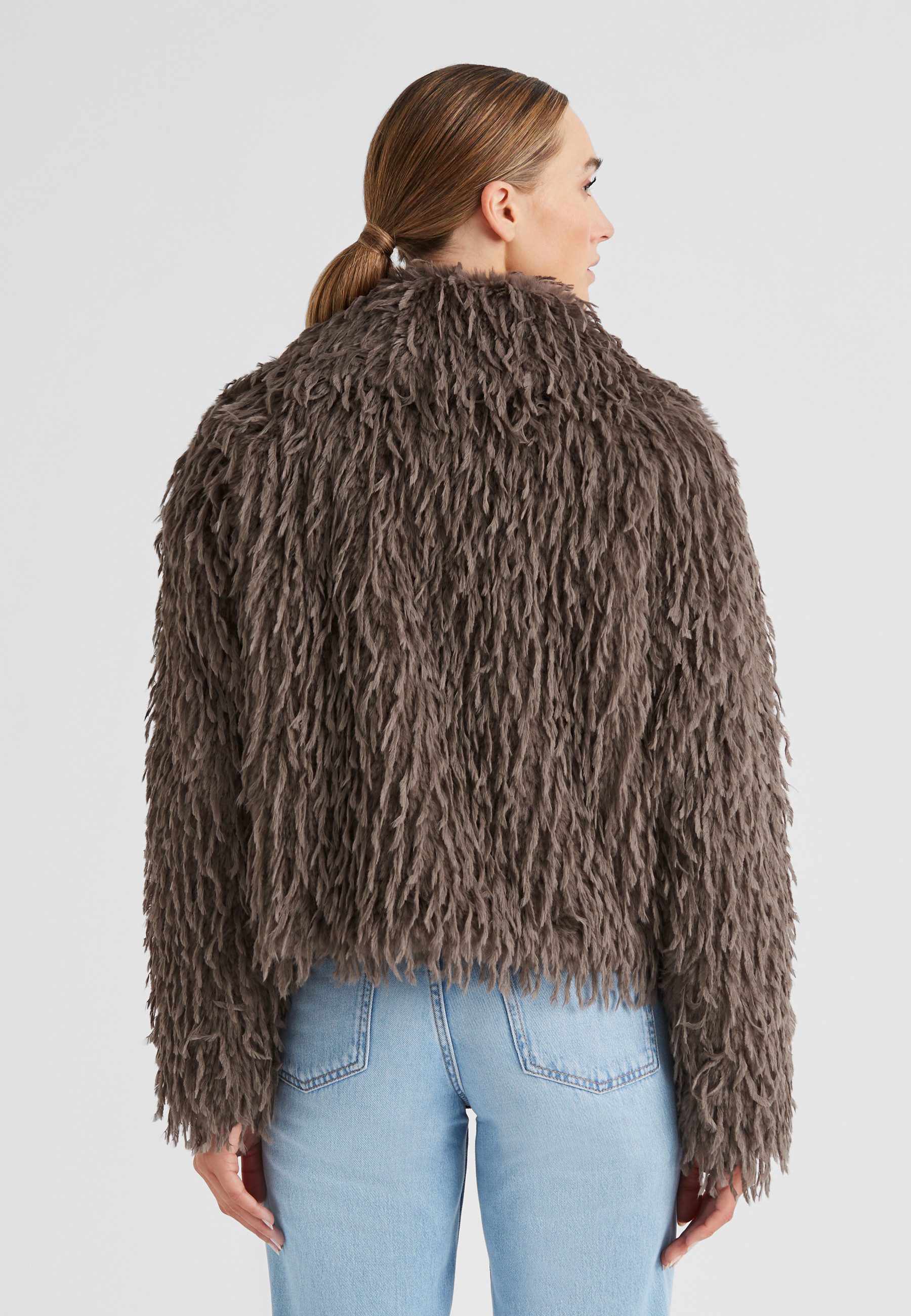 Milestone Fellimitatjacke MSWhitney Damen Kunstfelljacke Übergangsjacke