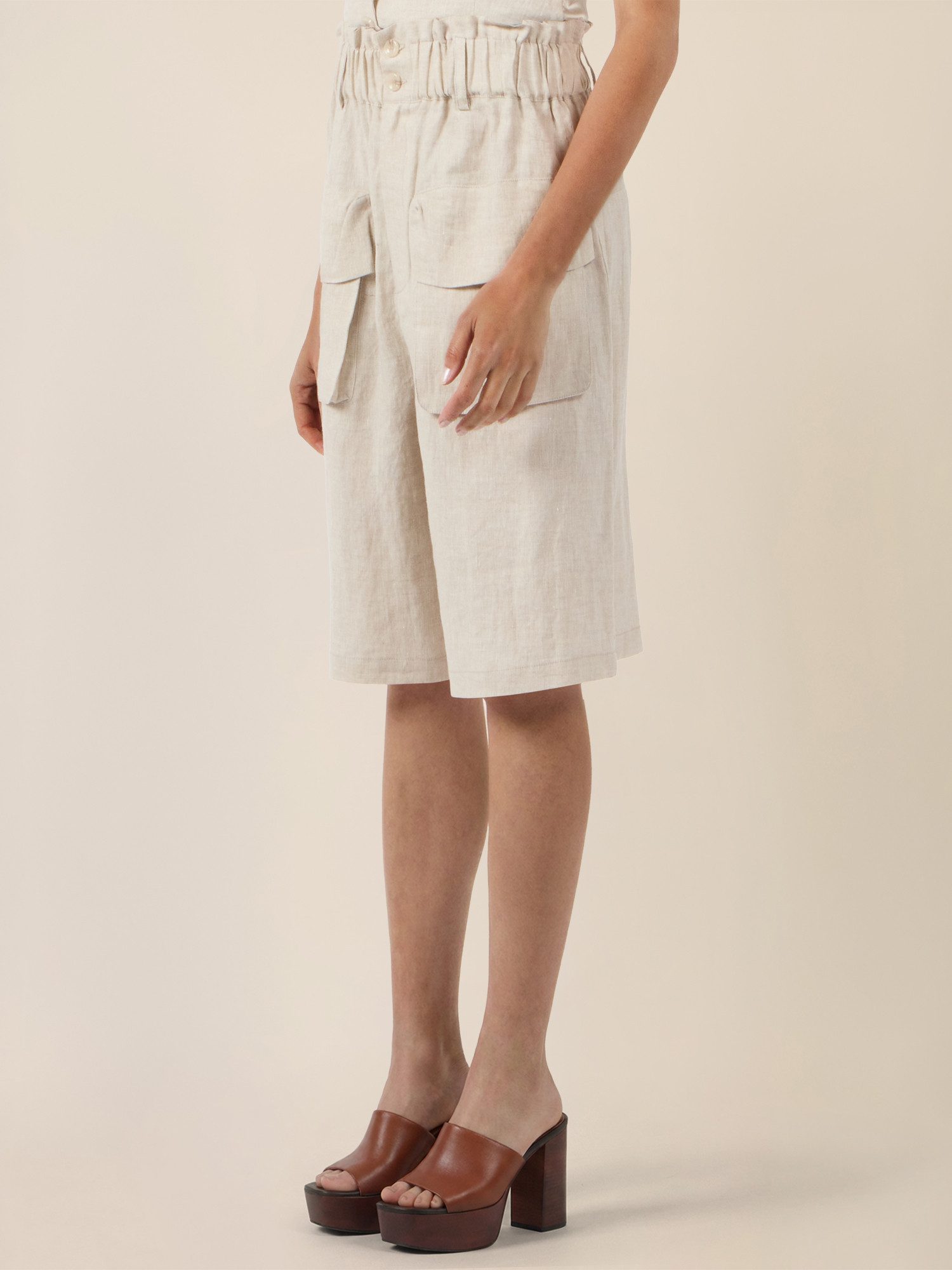 Apart Stoffhose Shorts mit Paperbag-Bund und Cargotaschen