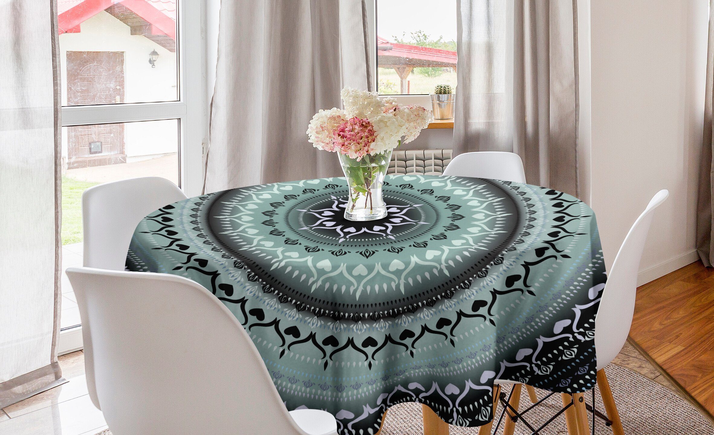Abakuhaus Tischdecke Kreis Tischdecke Abdeckung für Esszimmer Küche Dekoration, Mandala Vintage Mandala Kreise | Tischdecken