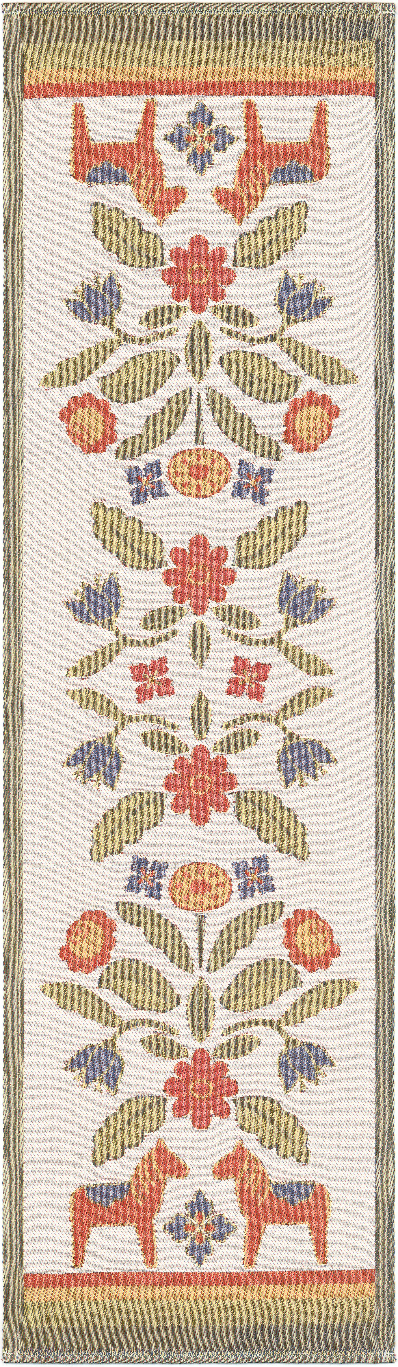 EKELUND MASTER WEAVERS 1692 Tischläufer Tischläufer Kurbitsblom 35x120 cm, Pixel gewebt (3-farbig)