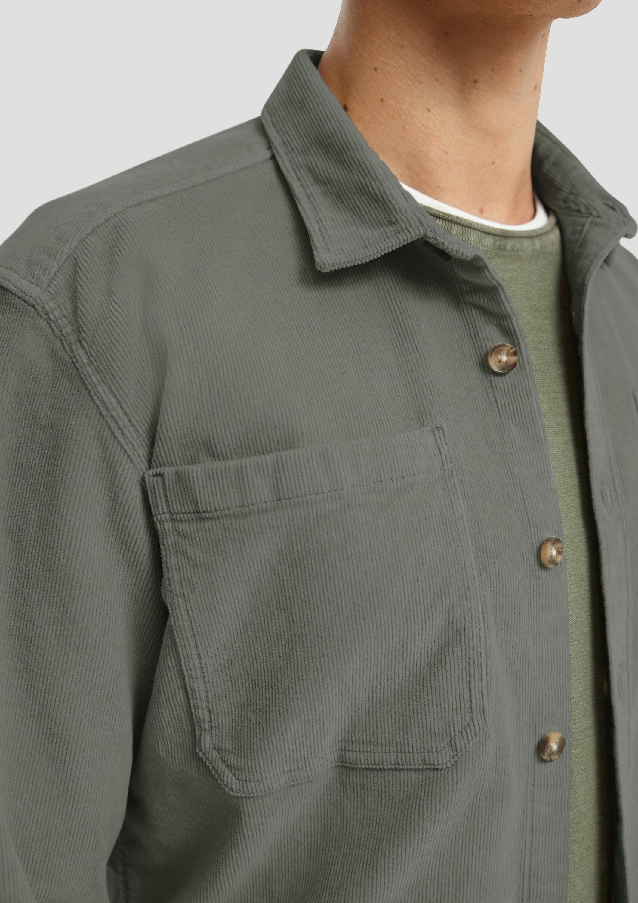 QS Hemdjacke Hemd Overshirt aus Cord mit aufgestetzten Taschen