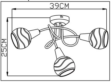 TRANGO LED Deckenleuchte, Dimmfunktion, 3-flammig 1001-32D LED Deckenstrahler *OLIVIA* inkl. 3x 3-Stufen dimmbar LED Leuchtmittel 3000K warmweiß I Deckenlampe in Edelstahl-Optik mit Design Gläsern, warmweiß, Deckenstrahler, Wohnzimmer Lampe, Spots