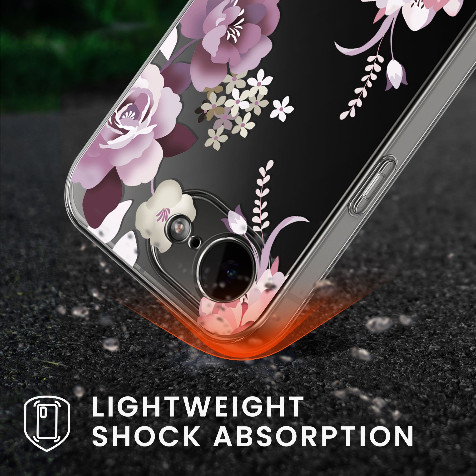 kwmobile Smartphone-Hülle Hülle für Apple iPhone 17e / iPhone 16e Handyhülle - Silikon, Case mit Schutzfolie Blumenblüten und Rosen Design – Bild 4 von 5