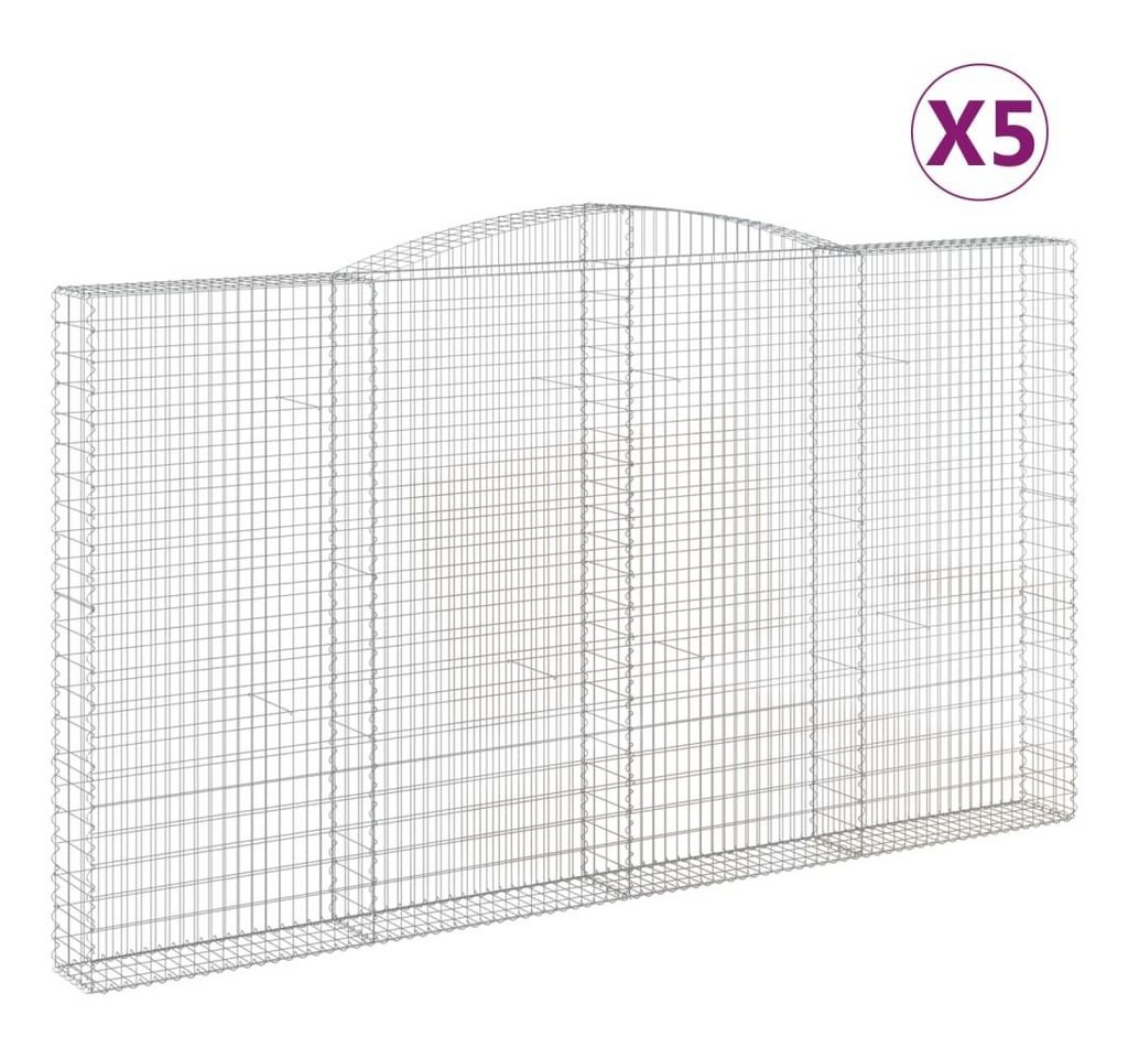 Thumbnail - vidaXL Blumentopf Gabionen mit Hochbogen 5 Stk. 400x30x220/240cm Verzinktes Eisen (5 St)