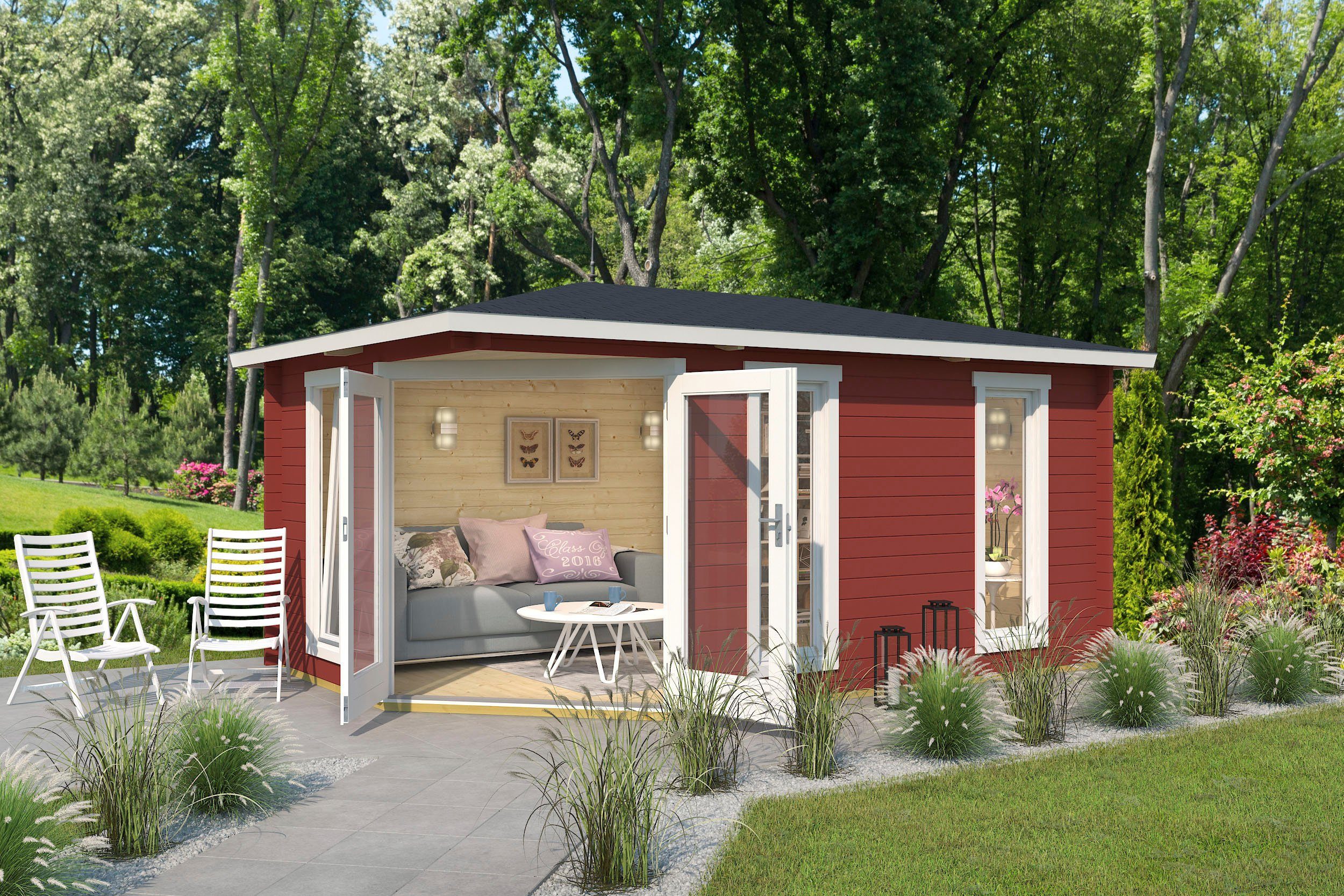 LASITA MAJA Gartenhaus EDINBURGH, BxT: 490x322 cm, (Set, inkl. Fussbodenbretter zum verlegen)
