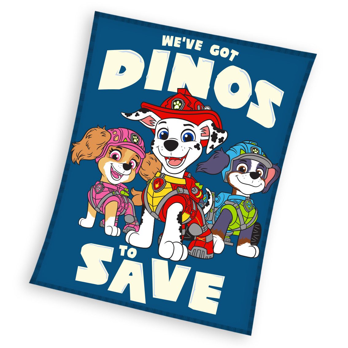 Wohndecke PAW Patrol Dino Movie Fleecedecke Kuscheldecke 130 x 170 cm, PAW PATROL