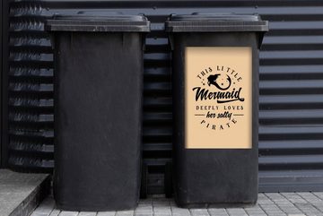 MuchoWow Wandsticker Meerjungfrau - Zitate - Pirat (1 St), Mülleimer-aufkleber, Mülltonne, Sticker, Container, Abfalbehälter