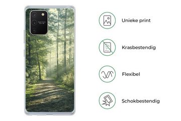 MuchoWow Handyhülle Wald - Weg - Sonne - Bäume - Grün - Natur, Phone Case, Handyhülle Samsung Galaxy S10 Lite, Silikon, Schutzhülle
