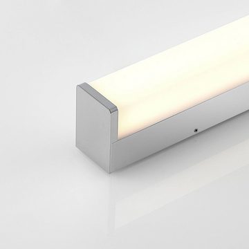 Lindby Wandleuchte Klea, LED-Leuchtmittel fest verbaut, warmweiß, Modern, Aluminium, Kunststoff, weiß, chrom, 1 flammig, inkl.