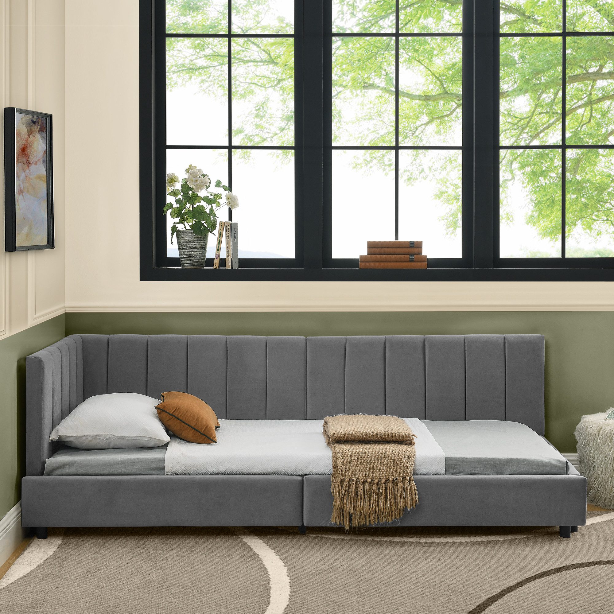 OKWISH Polsterbett Samt-Polsterbett 90x200 cm: platzsparend und komfortabel günstig online kaufen