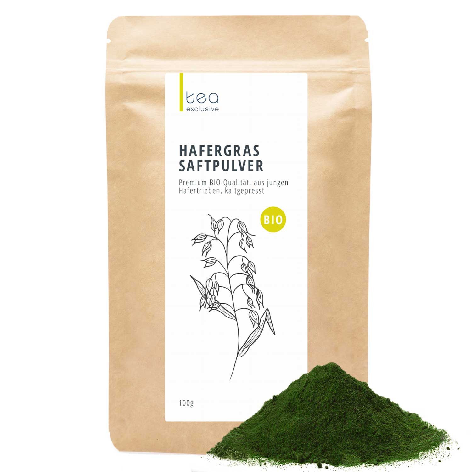 tea exclusive Gewürz Hafer Gras Saftpulver, BIO, 100g