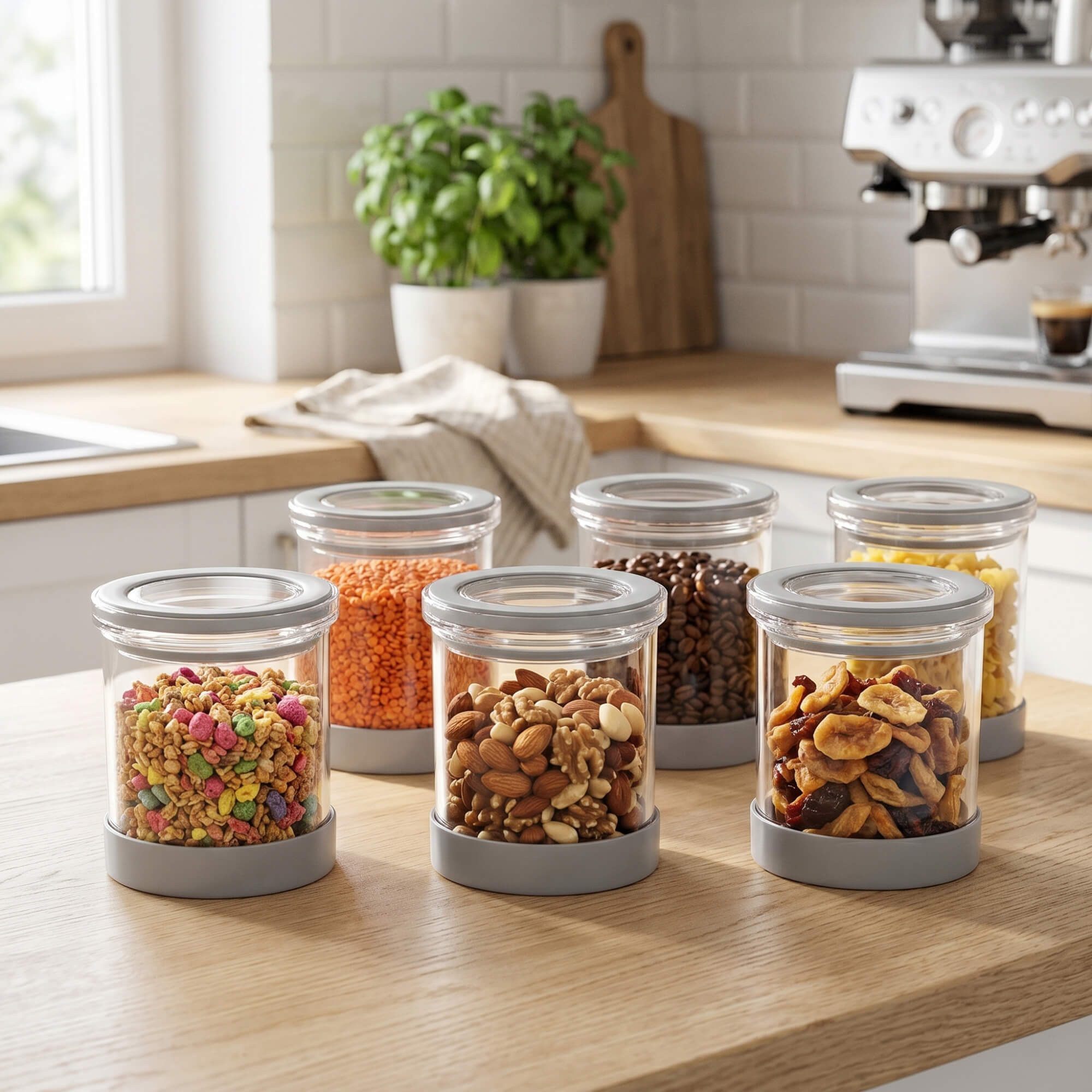 Vip Ahmet Vorratsdose Vorratsdosen rund mit Deckel, (6er Set, 6x0,45L), BPA-frei, Kunststoff, (6-tlg., 6x0,45L, 6er Set), mit Vakuumdeckel – Bild 2 von 4