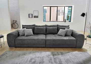 Jockenhöfer Gruppe Big-Sofa MOLDAU, B 306 x T 134 cm, 12 Kissen, Liegefläche L 243 x B 120 cm, Grau