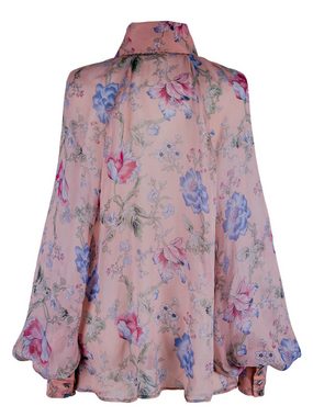 RUA & RUA Chiffonbluse Floral Bluse Hemd aus Seide mit Schleifenkragen Mehrfarbig (1-tlg)