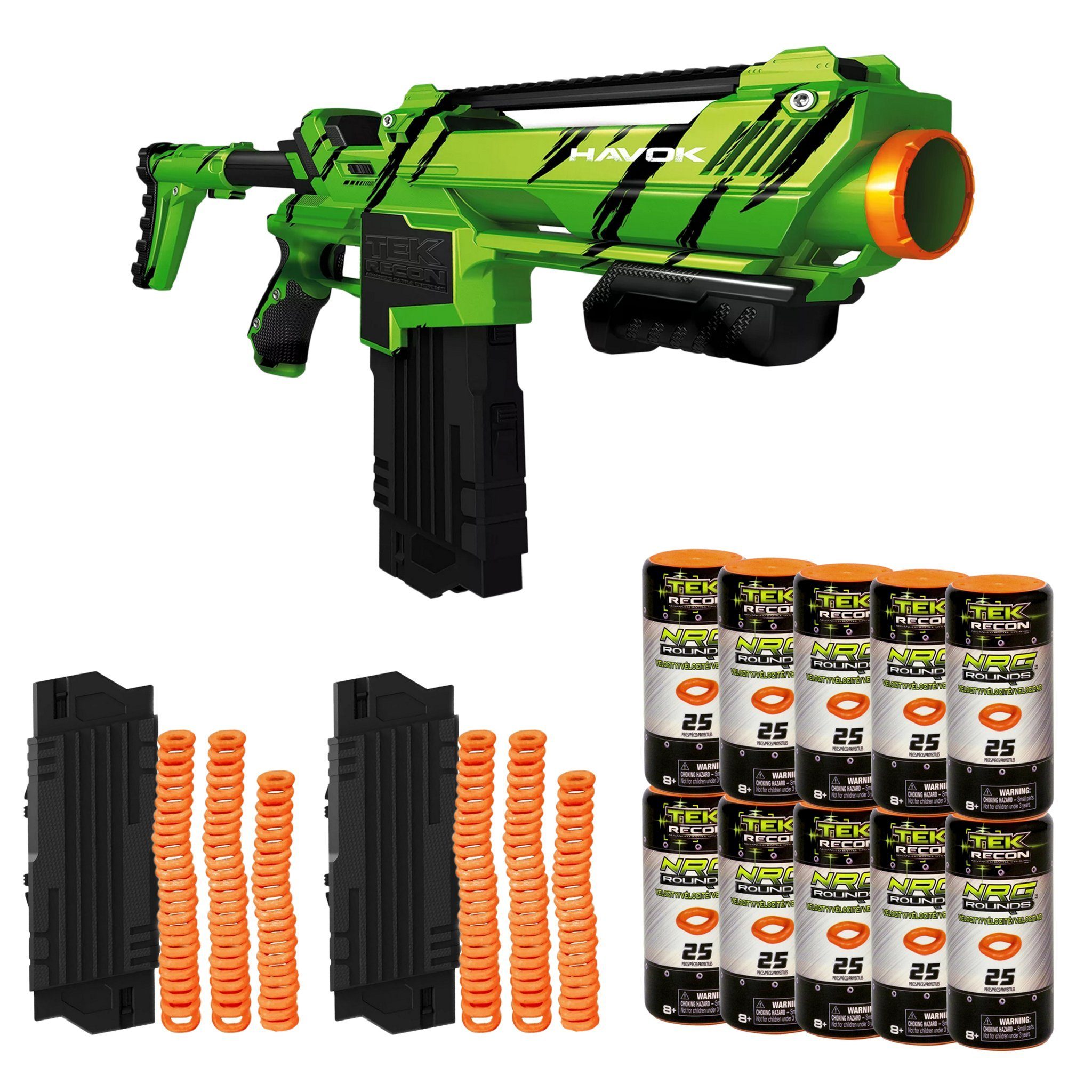 Blasterparts Blaster Das ultimative Set: Havok Blaster + 7 Magazine & M, Das brachiale 'Doomsday' Set enthält den Havok Blaster, 7 Zusatzmagaz