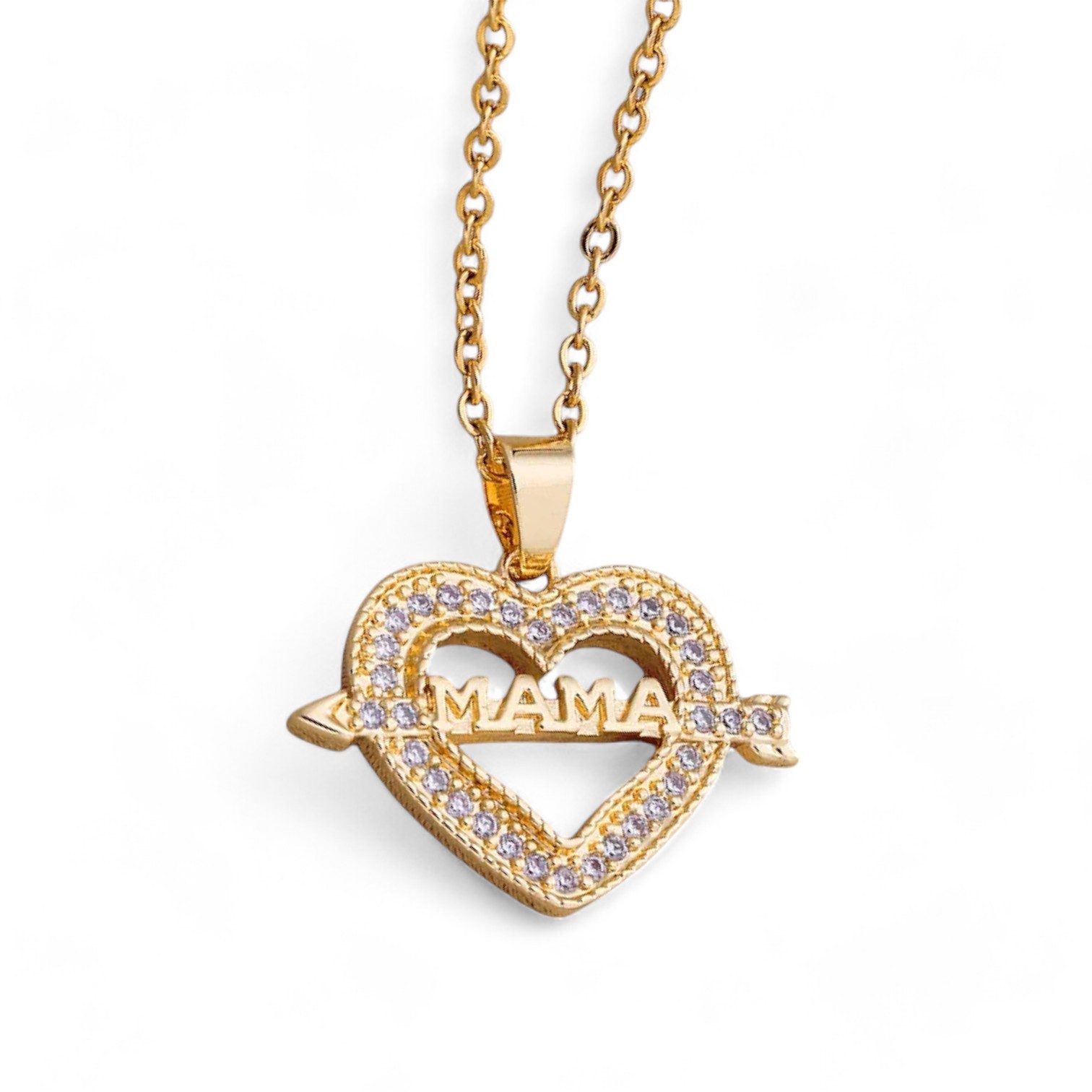 Eyecatcher Edelstahlkette Mama Mom Halskette vergoldet günstig online kaufen