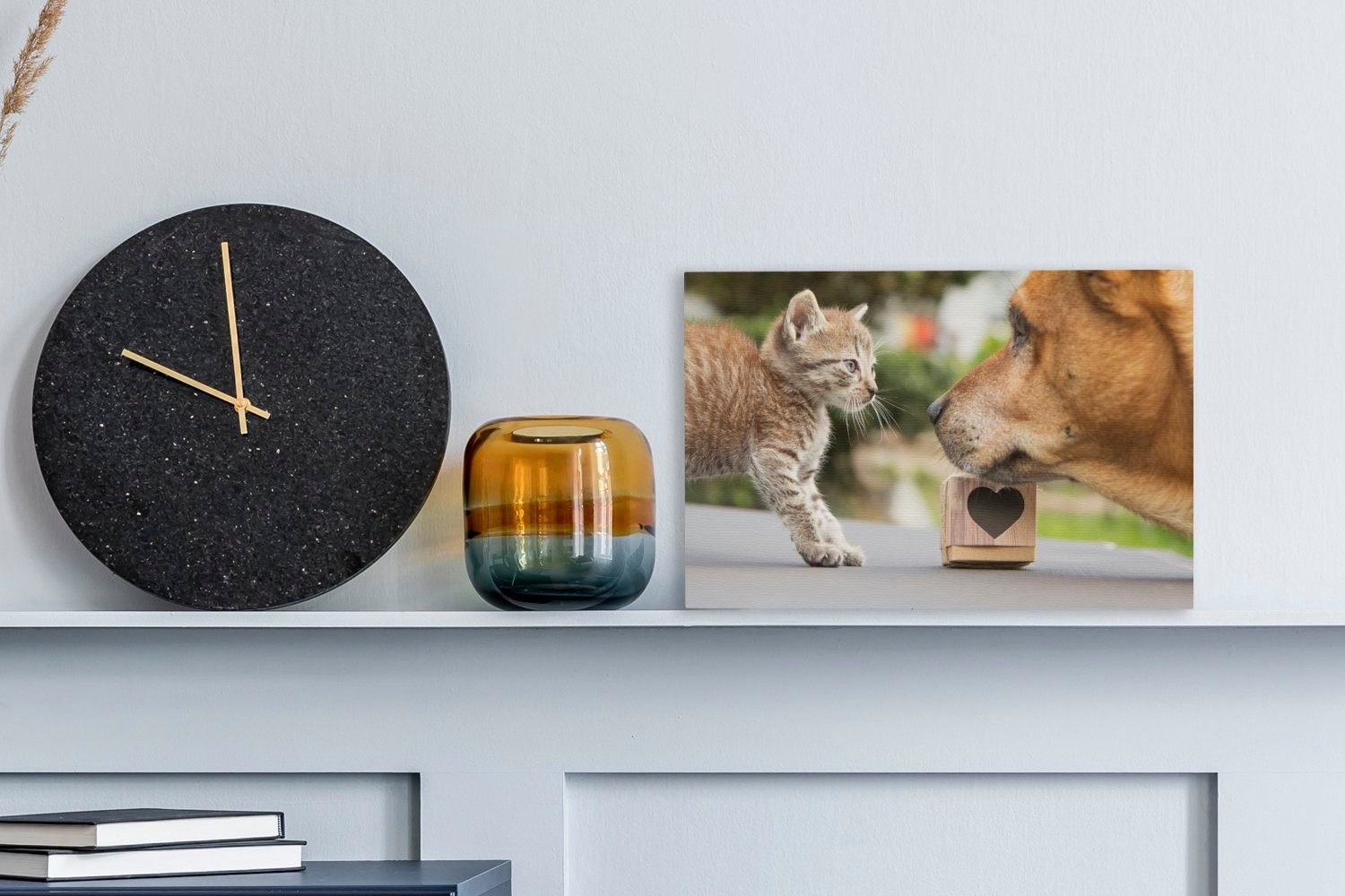 OneMillionCanvasses® Leinwandbild Hund - Katze - günstig online kaufen