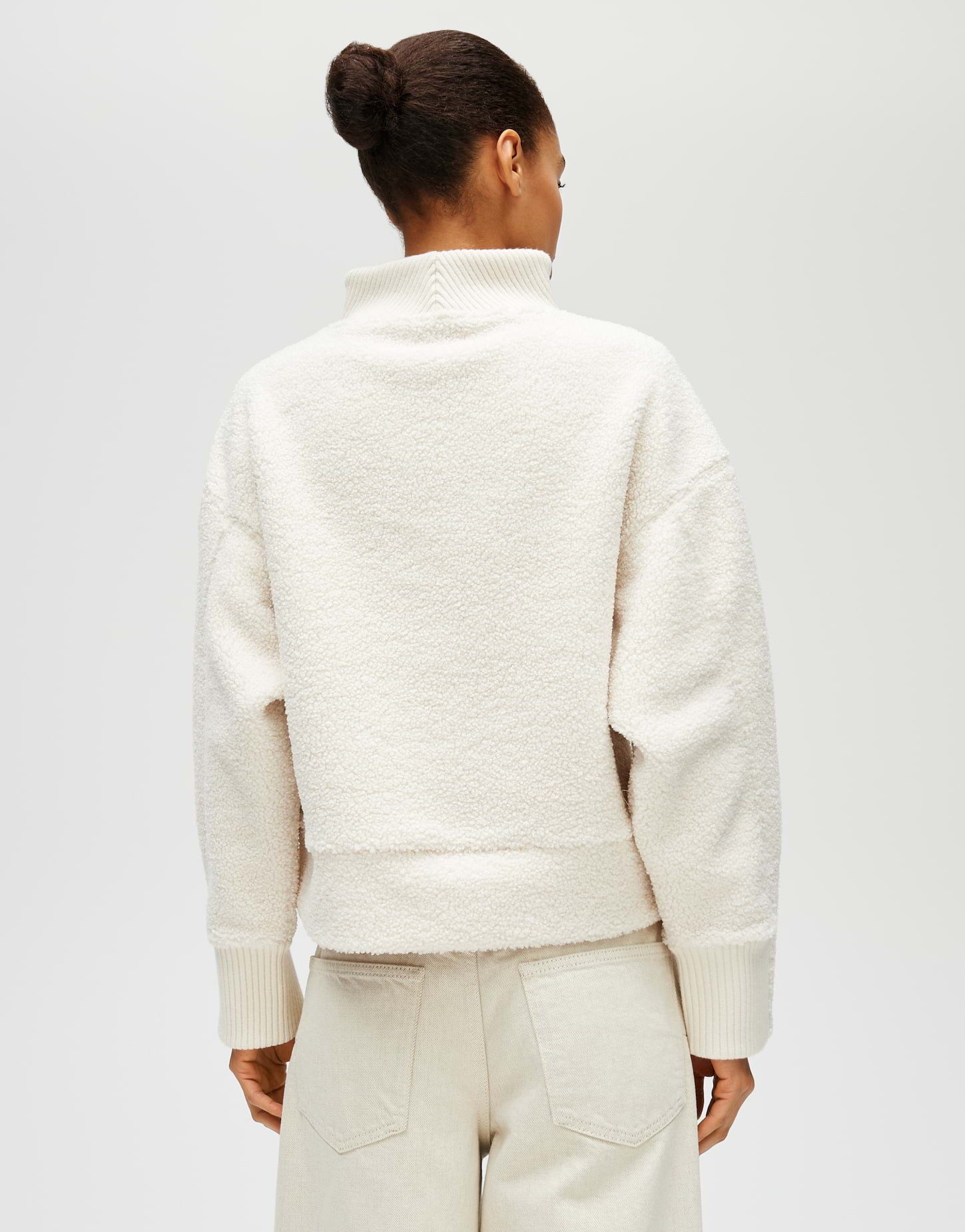 OPUS Sweatshirt GICK Regular Fit aus Teddyfell lockere Passform, flauschiger Griff, wärmend – Bild 3 von 5
