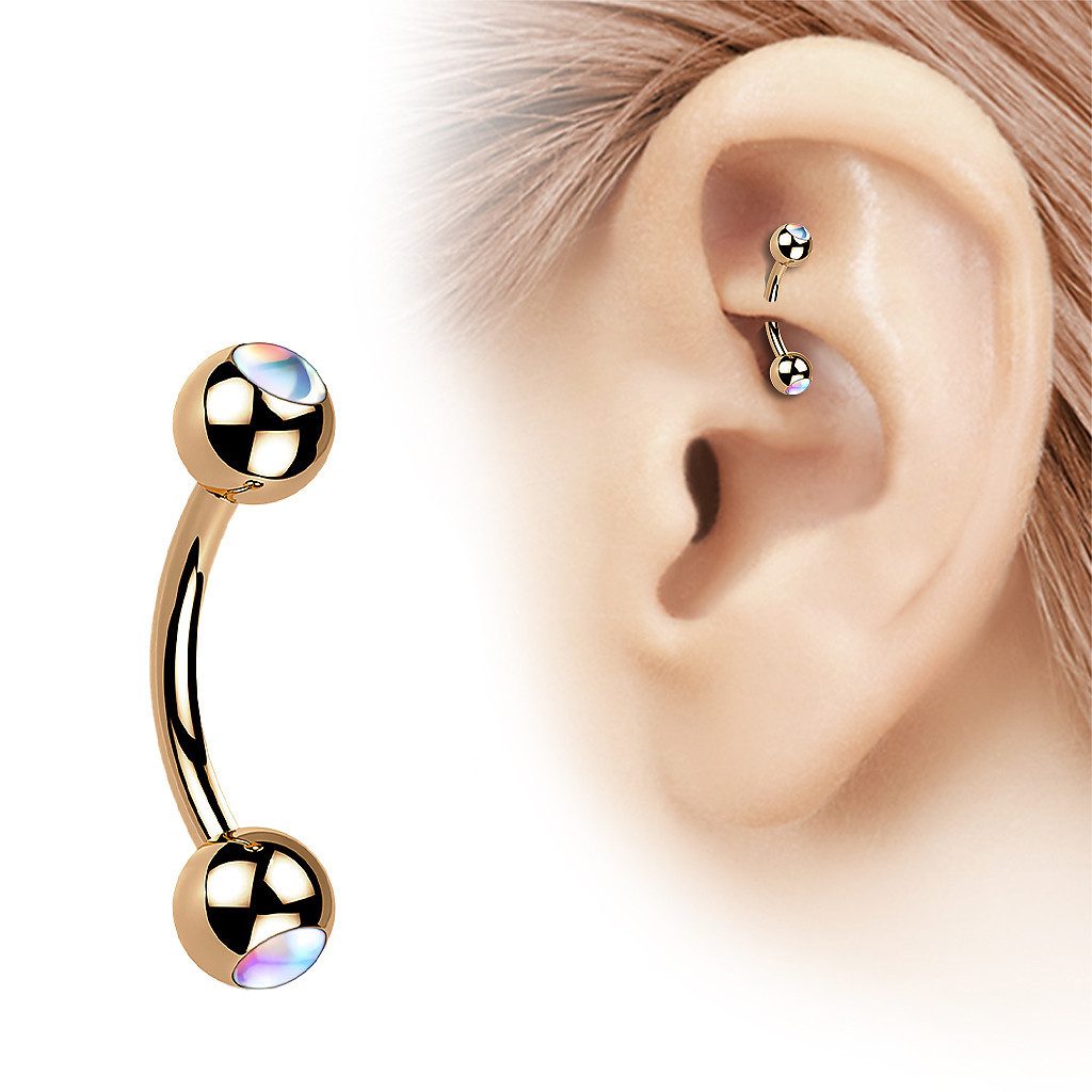 Taffstyle Piercing-Set Augenbrauenpiercing Banane schillernden Kristall günstig online kaufen