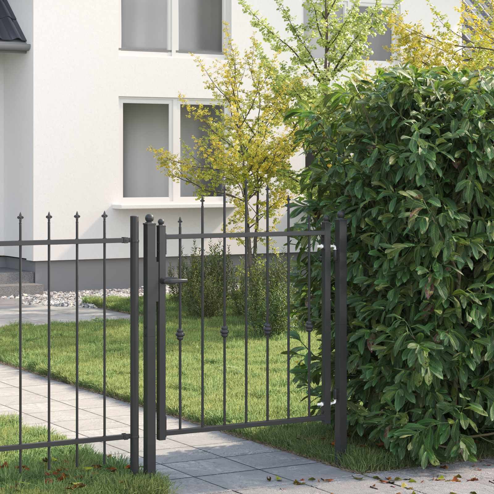 vidaXL Gartentor Zauntor ASTEN 100 x 100 cm Metall Schwarz Abschließbar