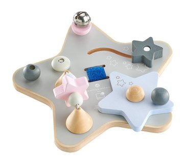 Selecta Spielzeug Lernspielzeug Kleinkindwelt Holz Sternchenspiel Mobiles Erlebnisbrett 19 cm 64029