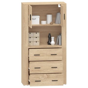 vidaXL Sideboard Highboard Sonoma-Eiche Holzwerkstoff (2 St)