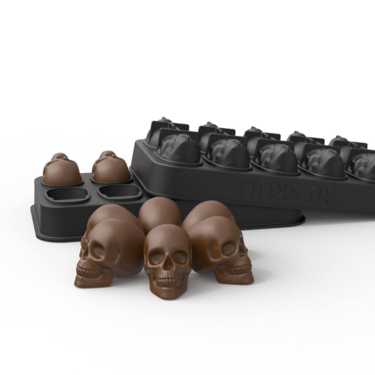 LuxusKollektion Eiswürfelform Eiswürfelform Totenkopf 10-Fach Silikon, (10-tlg)