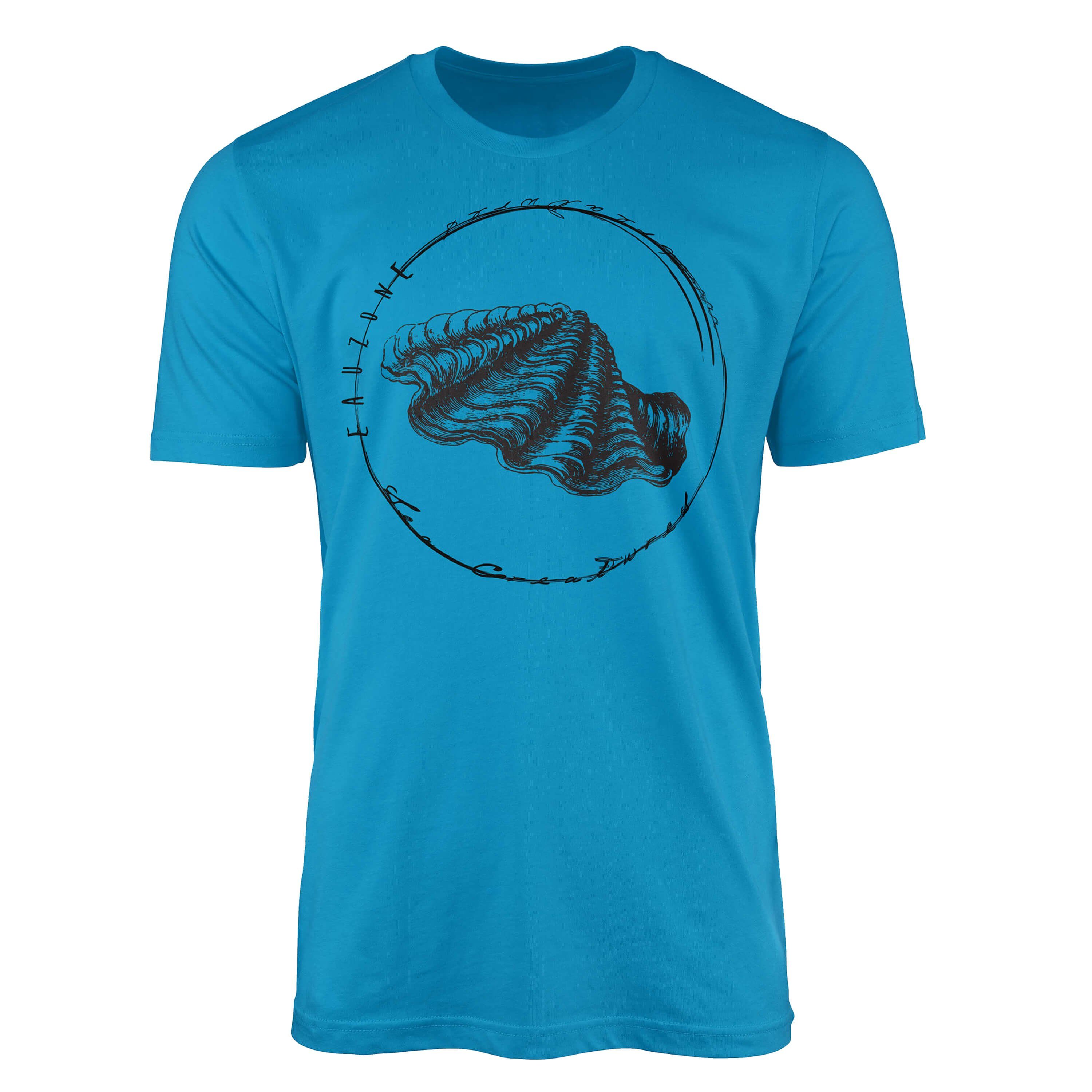 und Struktur Sea T-Shirt Tiefsee - Art T-Shirt Fische sportlicher Serie: Schnitt / Sea Creatures, feine Sinus 088 Atoll