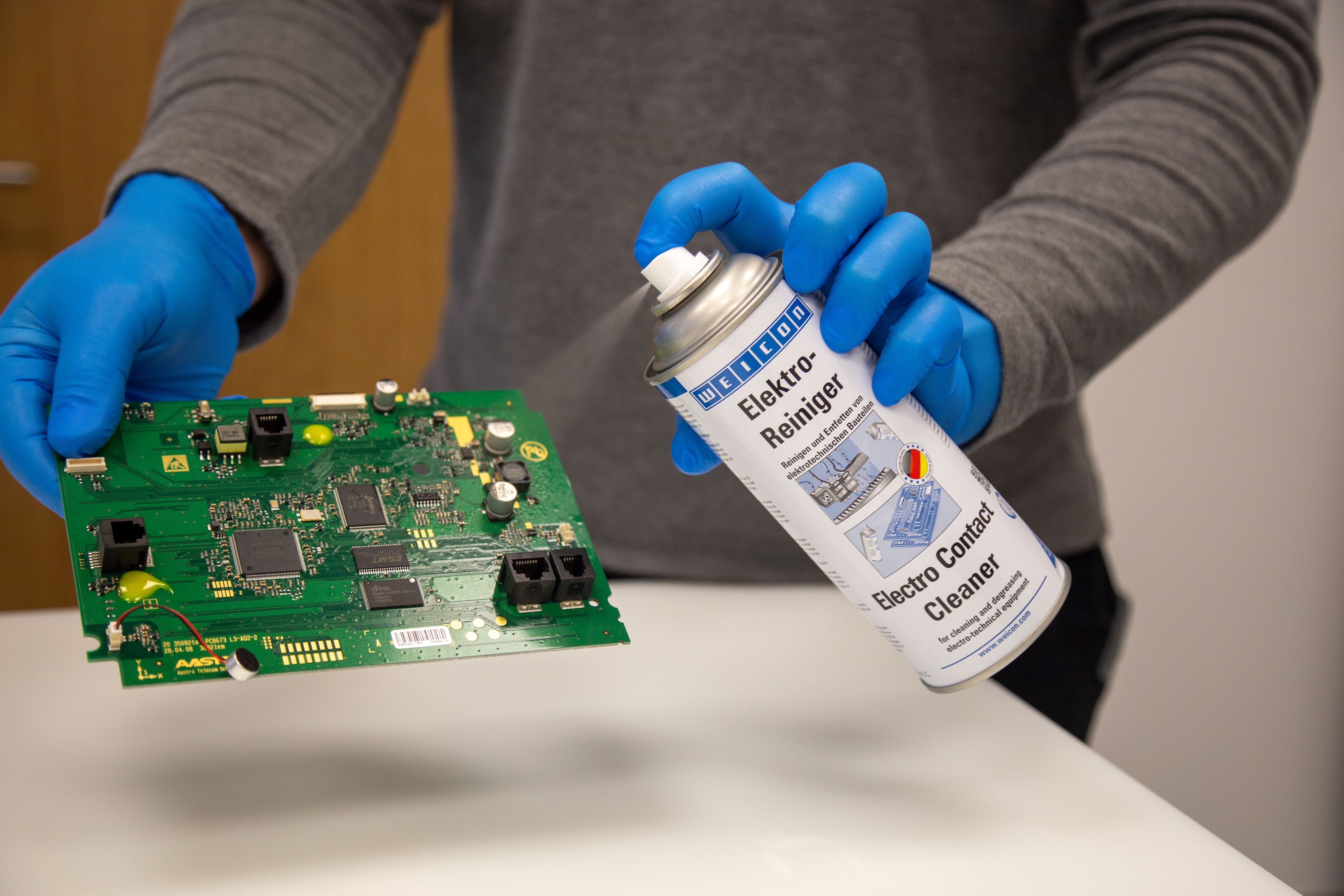 WEICON Elektroreiniger für elektrotechnische, mechanische Bauteile, 400 ml Universalreiniger (Dose, [- 1 x 400 ml Spraydose Für elektronische Kontakte aller Art)