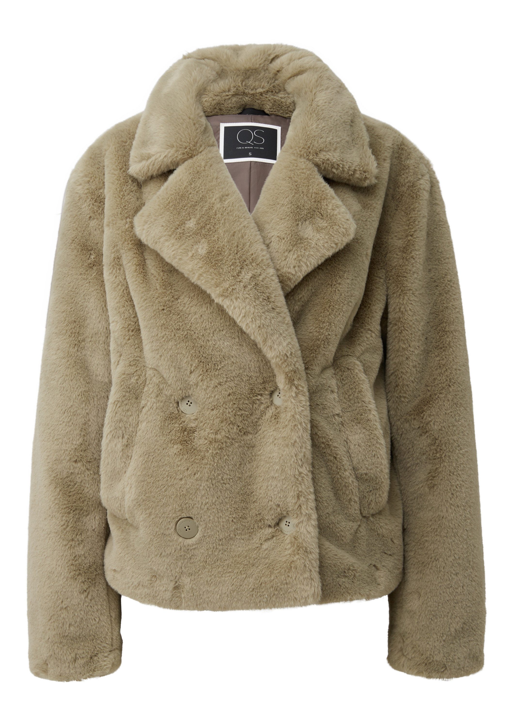 QS Funktionsjacke Outdoor-Jacke Jacke in Felloptik günstig online kaufen