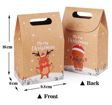 Homewit Papierspitztüten 24 Stück kleine Kraft-Feiertagstüten für Weihnachten