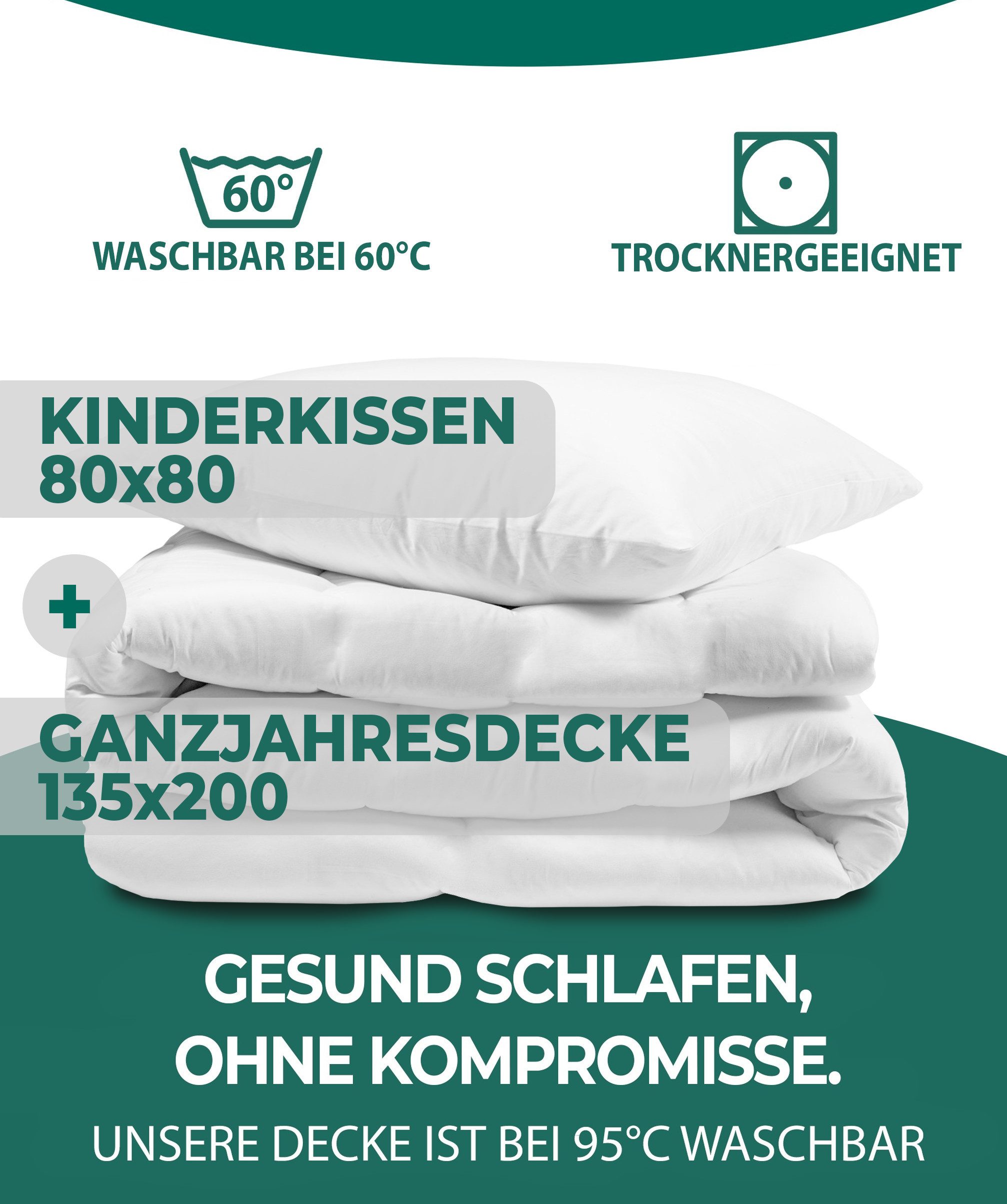 KNERST Kinderbettdecke + Microfaserkissen Kinder Bettdecken für kuschelig, günstig online kaufen