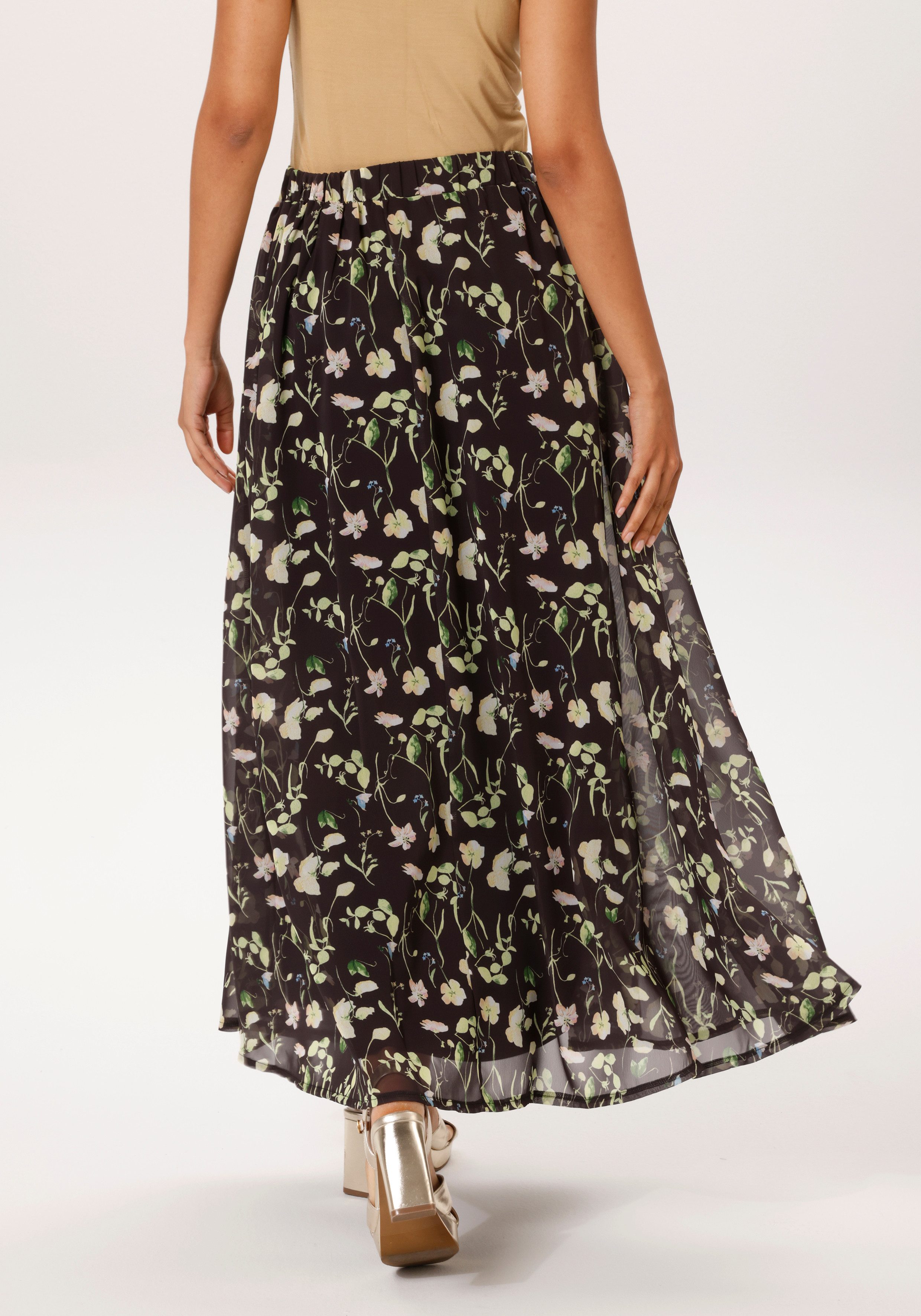 Aniston CASUAL Maxirock mit pastellfarbenen Blumen bedruckt - NEUE KOLLEKTION